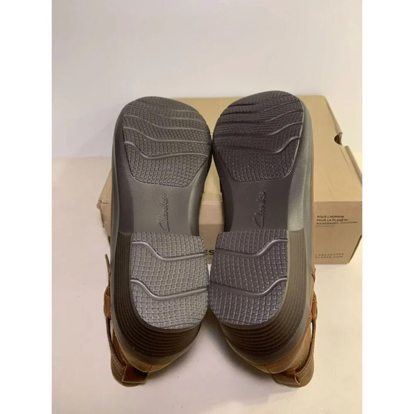 .4180 Clarks Angie Spice, Dark/Tan Leather-US 9.5 Womens - Picture 4 of 5